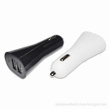 Special High-end Design Simple Shape with 2100mAh Output Current Dual USB Car Charger, High Quality